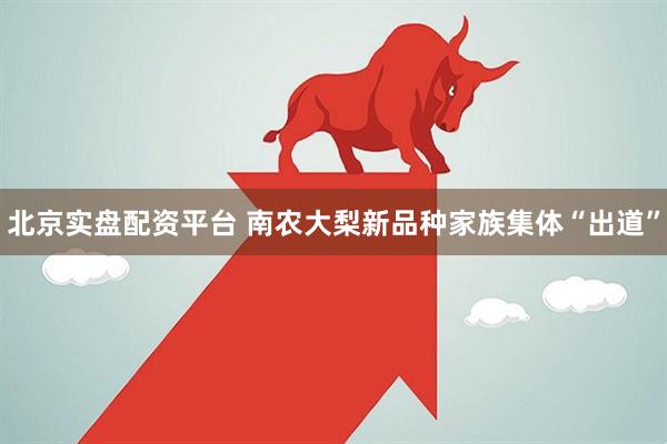 北京实盘配资平台 南农大梨新品种家族集体“出道”