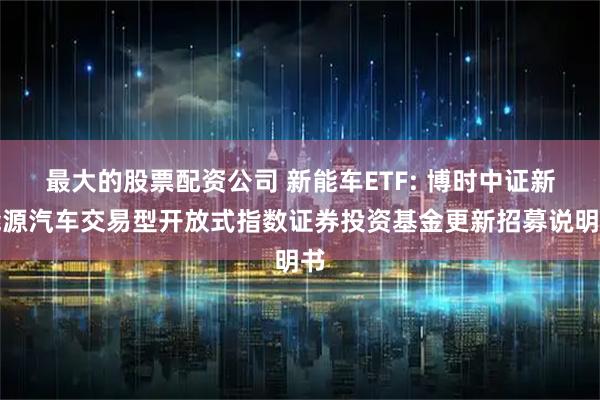 最大的股票配资公司 新能车ETF: 博时中证新能源汽车交易型开放式指数证券投资基金更新招募说明书